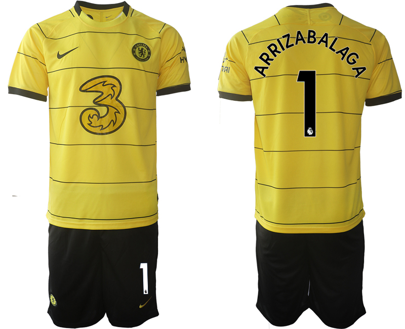 Men 2021-2022 Club Chelsea away yellow #1 Soccer Jersey